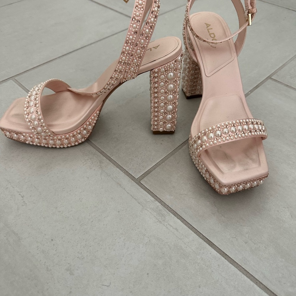Aldo Pink Braided Heels